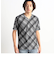 ブリスターチェックジャガードＶネック半袖Ｔシャツ