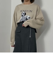 ダルメシアン柄ニットプルオーバー