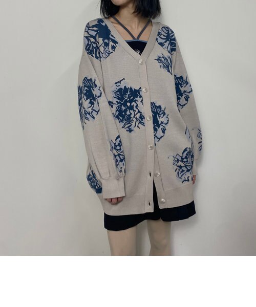 花柄ニットカーディガン｜ニコルの通販｜&mall（アンドモール