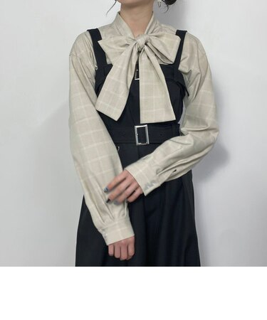 フロントタックボウタイブラウス