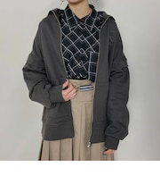 スタンドカラージップアップスウェット