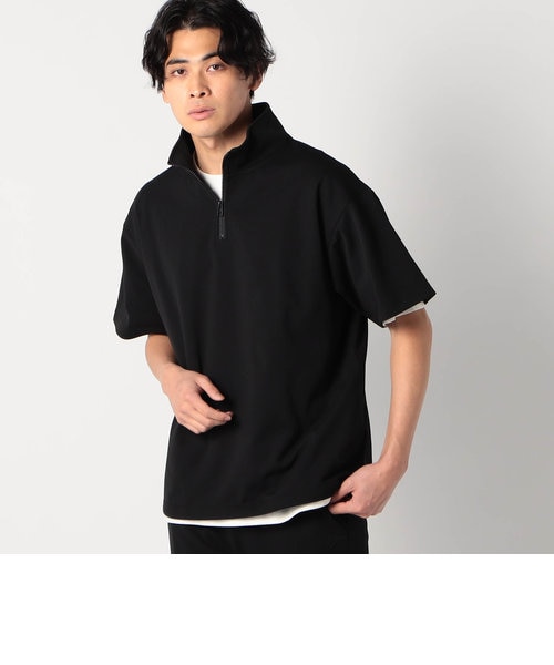ゴルフィッカーズ　半袖　ハーフジップ　ブラック　XL 圧縮マイクロカノコ半袖ハーフジップ｜ニコルの通販｜&mall（アンド