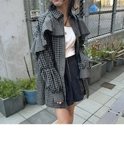 チェックフリルチュニック