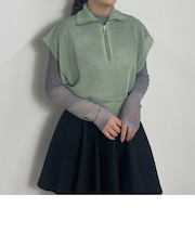 WEB限定メッシュハーフジップベスト