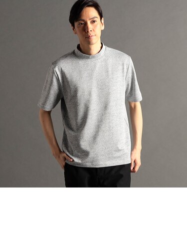 メランジジャカード モックネックTシャツ