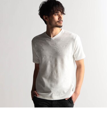 エンボスアラカルトVネック半袖プルオーバー