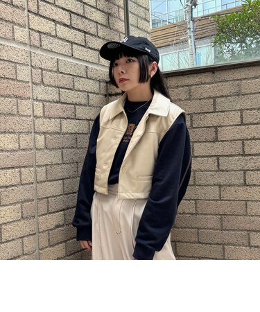 【WEB限定】フェイクレザーショートベスト