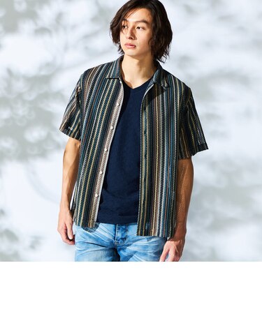 【WEB限定】ラッセルジャガード半袖シャツ