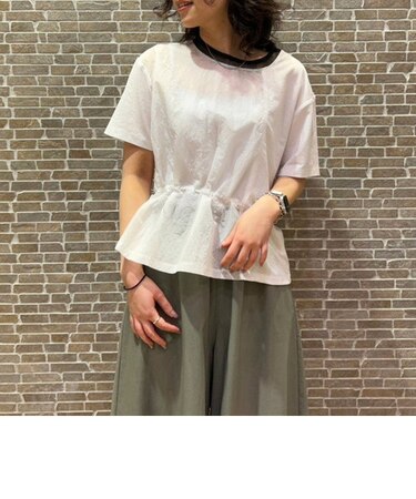 異素材使い タックドロストプルオーバー