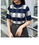【WEB限定】ハーフスリーブチェックニットプルオーバー
