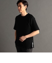 サイドジップ 半袖ニットTシャツ