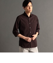 カッタウェイカラー7分袖シャツ