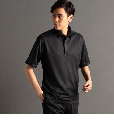 ブロックジャカードプリント 半袖ポロシャツ