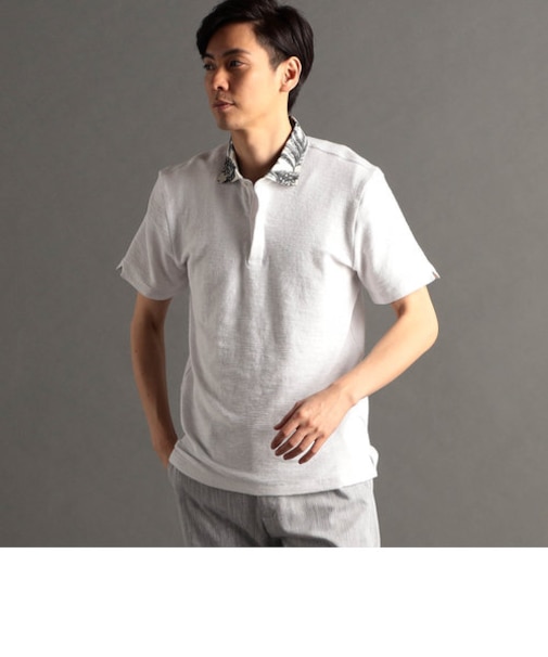 Flower collar 半袖ポロシャツ