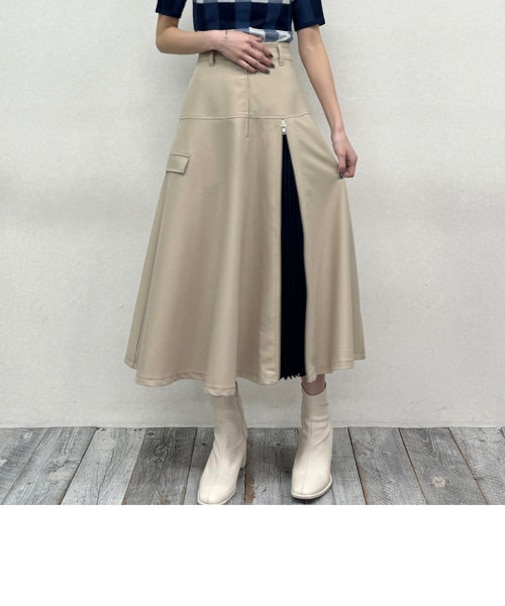 ジップスリットプリーツスカート