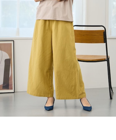 リネン混イージーパンツ