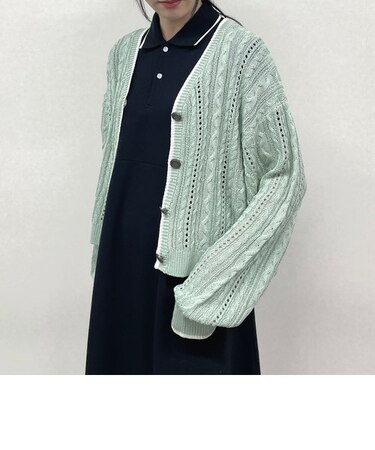 ライン配色スカシアミカーディガン