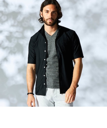 シアーマイクロチェックシャツ