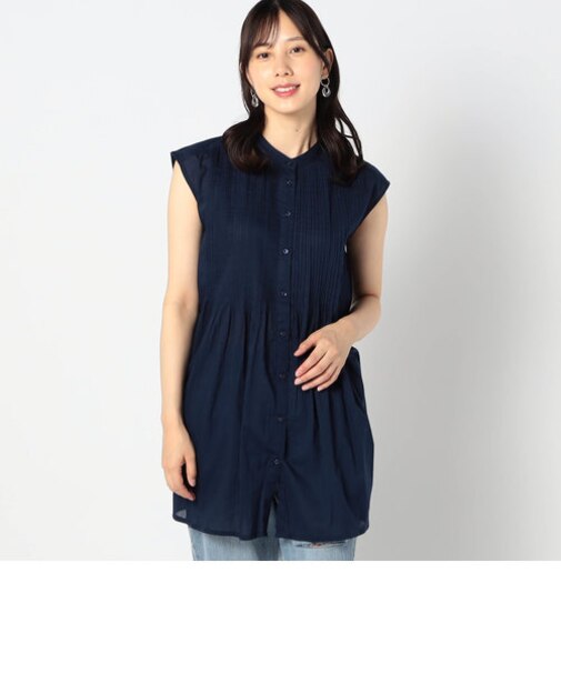 ピンタック入り　ノースリーブチュニック