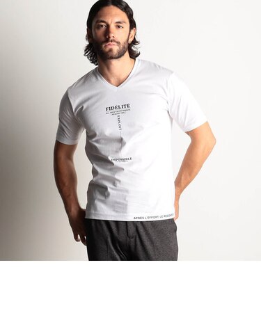 激シルケットロゴプリント半袖Tシャツ