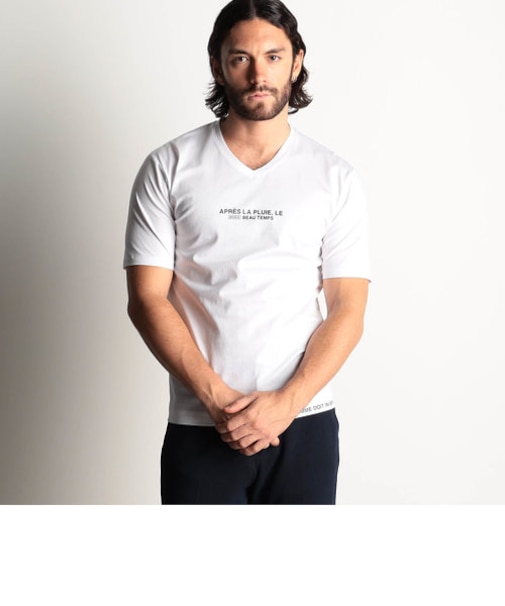 激シルケットロゴプリント半袖Tシャツ