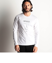 激シルケットロゴプリント長袖Tシャツ