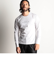 激シルケットロゴプリント長袖Tシャツ