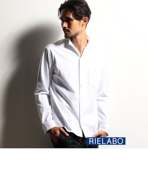 【RIELABO】シルケットコットンショートスタンドカラーシャツ