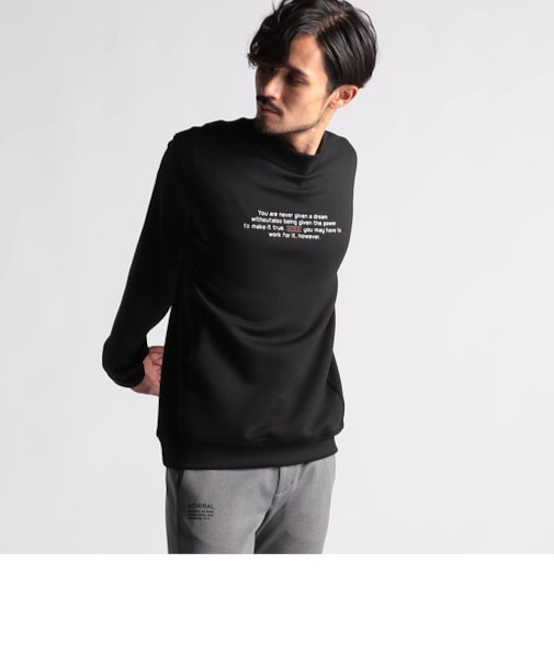 【NICOLE SPORTS】ロゴプリントモックネックプルオーバー