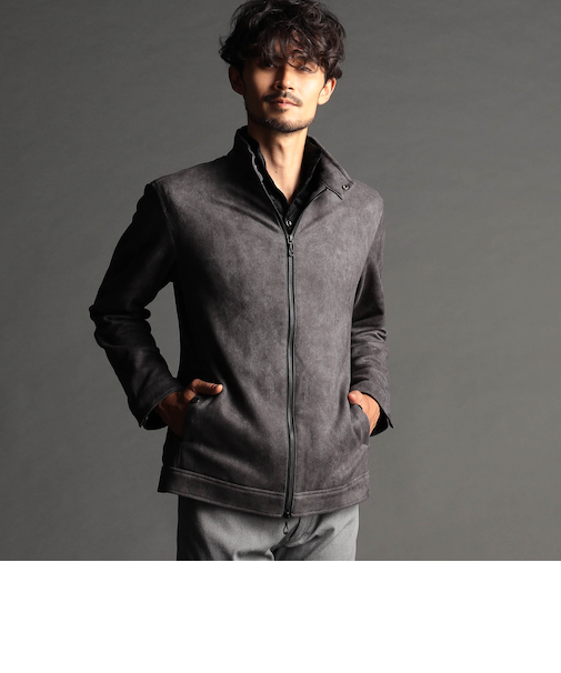 【24年モデル EC限定再販売】スウェードライダースブルゾン