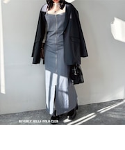 フロントジップキャミワンピース