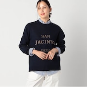 ジャガード配色ロゴニット