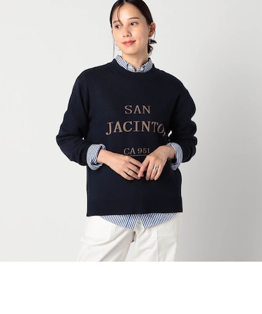ジャガード配色ロゴニット
