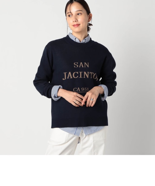 ジャガード配色ロゴニット