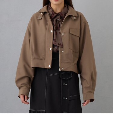 スタンドカラーショートジャケット