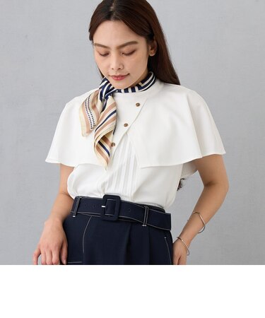 ケープ風デザインブラウス