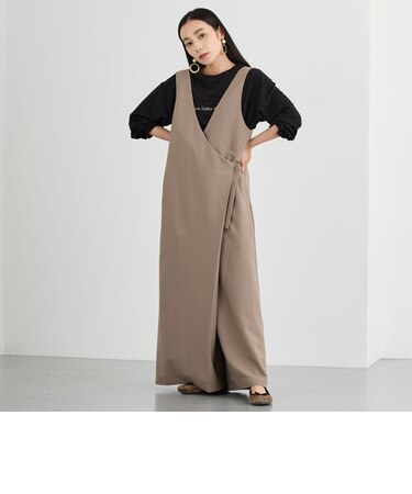 ラップ風サロペットパンツ
