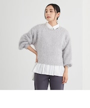 ラメフリンジヤーンプルオーバー