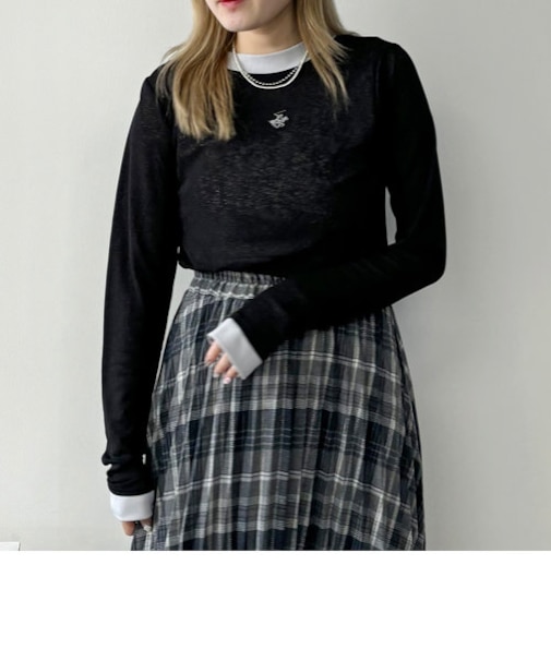 【BEVERLY HILLS POLO CLUB】レイヤード風シアーロングTEE