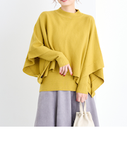 アンサンブルニット／スヌードポンチョ×クルーネックプルオーバー