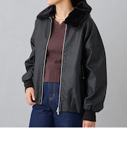 フライトジャケット風ボア衿ブルゾン