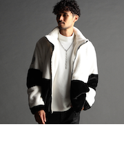 ブライトロングファー スタンドブルゾン