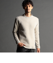 ダブルフェイスモールモックネックニット