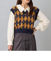 フラットカラー刺繍ブラウス