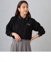 ライン配色ワンポイント刺繍ポロシャツ/長袖