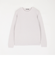 バイヤスジャガードクルーネックニット