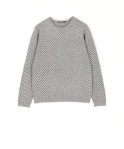 バイヤスジャガードクルーネックニット