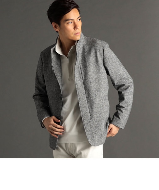 グレンチェック スタンドカラージャケット