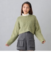 モヘアタッチニットプルオーバー