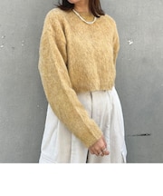 モヘアタッチニットプルオーバー